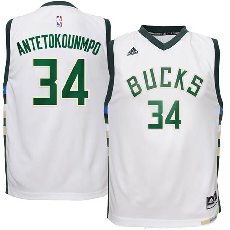 youth milwaukee bucks giannis antetokounmpo adidas white home replica jersey|giannis antetokounmpo jersey official.